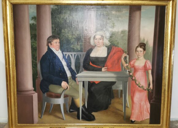 Oblastní muzeum v Děčíně – Restaurování obrazu s rámem Rodina Hanischova, 219×178 cm