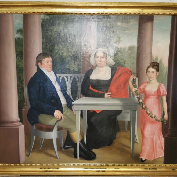 Oblastní muzeum v Děčíně – Restaurování obrazu s rámem Rodina Hanischova, 219×178 cm